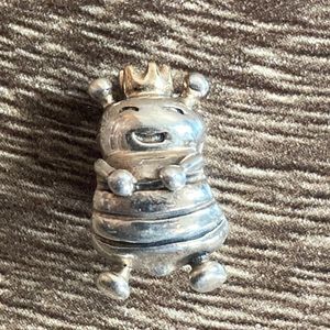 Sterling Silver And 14K Gold Crown Authentic Retired Pandora Queen Bee Charm